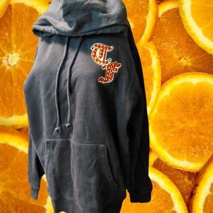 Teddy Fresh Dark Black Hoodie Embroidered Logo‎ Pullover Size L Men's